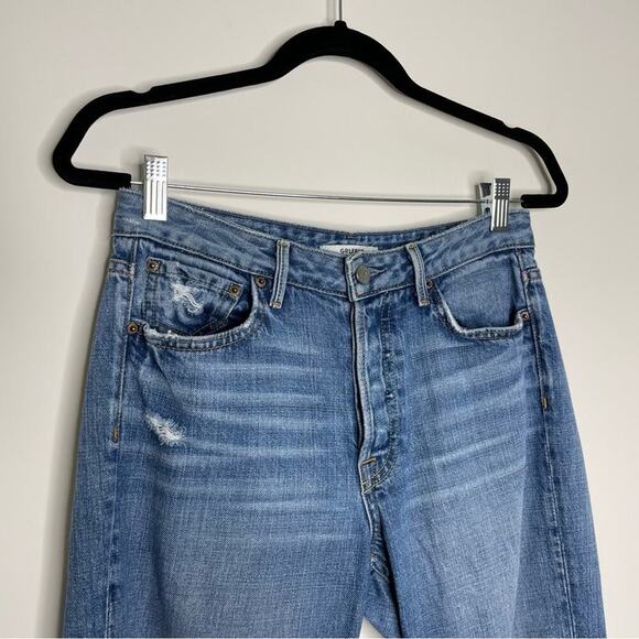 GRLFRND High Rise Ankle Boyfriend Kiara Stone Deep Jeans 25 - Picture 5 of 10